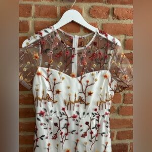 Endless Rose Embroidered Midi Dress - White and Red